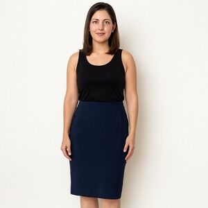 Michael‎ Kors Womens Navy Blue Pencil Skirt Staple Career Workwear Size 4